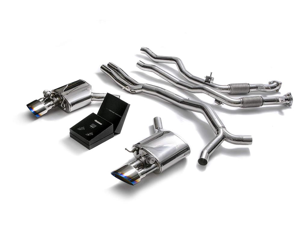 ARMYTRIX Stainless Steel Valvetronic Ceramic Coated High-Flow Catback Exhaust System w/Dual Blue Coated Tips Audi RS4 | RS5 B9 4D 2.9 V6 Turbo 2017-2021