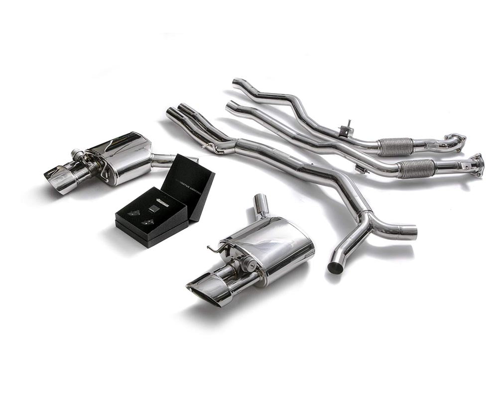 ARMYTRIX Stainless Steel Valvetronic Ceramic Coated Sport Catback Exhaust System w/Dual Chrome Silver Tips Audi RS4 | RS5 B9 4D 2.9 V6 Turbo 2017-2021