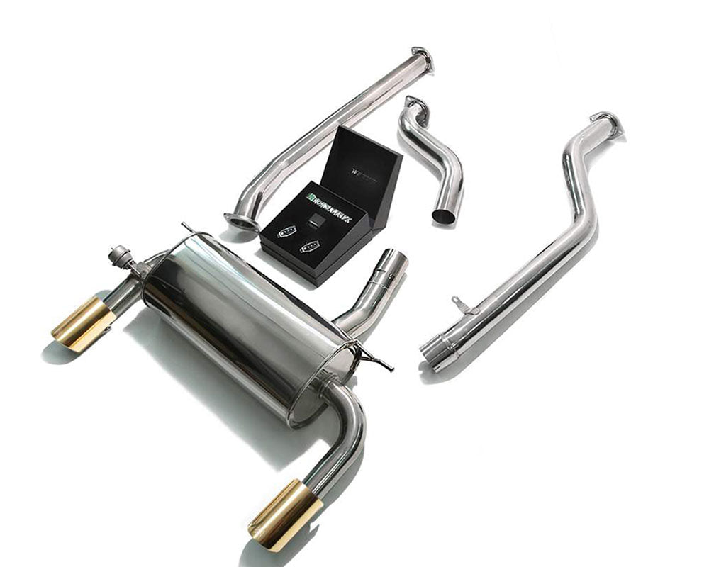 ARMYTRIX Stainless Steel Valvetronic Catback Exhaust System Dual Gold Tips BMW F34 320GT | 330GT 2.0 Turbo F34 2016+