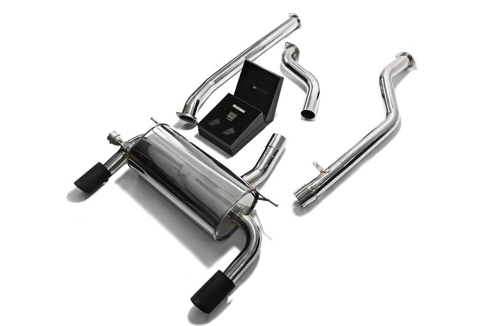 ARMYTRIX Stainless Steel Valvetronic Catback Exhaust System Dual Matte Black Tips BMW F34 320GT | 330GT 2.0 Turbo F34 2016+