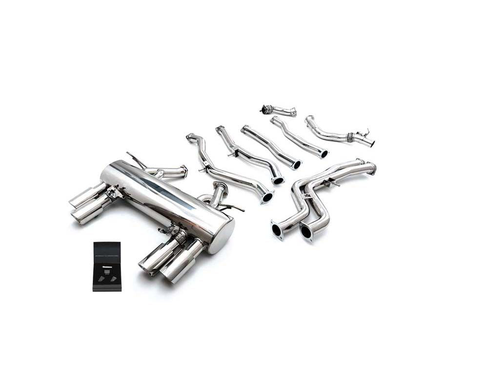 ARMYTRIX Stainless Steel Valvetronic Catback Exhaust System Quad Chrome Silver Tips BMW M3 F80 | M4 F82/F83 2014+