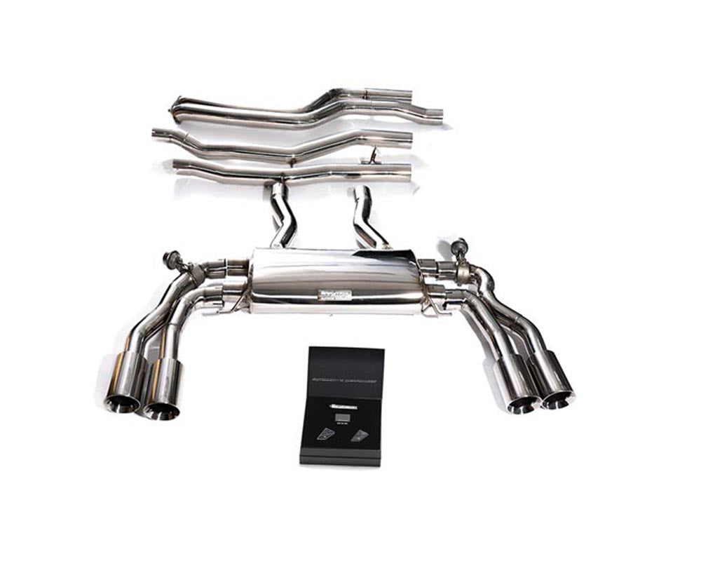 ARMYTRIX Stainless Steel Valvetronic Catback Exhaust System Quad Chrome Silver Tips BMW X3 M | X4 M 2019+