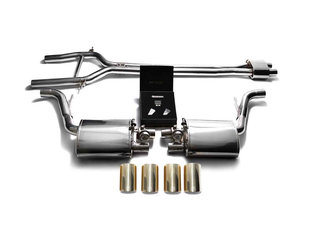 ARMYTRIX Stainless Steel Valvetronic Exhaust System Quad Gold Tips Porsche 970 Panamera | S | GTS 2010-2013