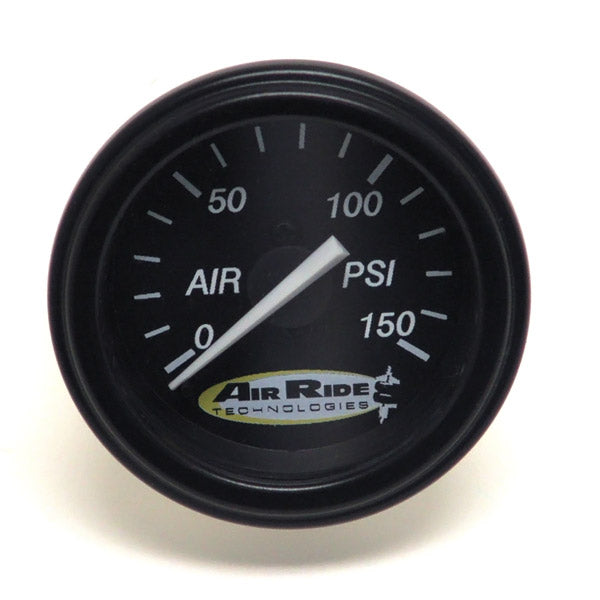 Air Pressure Gauge Single Needle Black Face - 150psi. Includes Fittings.
